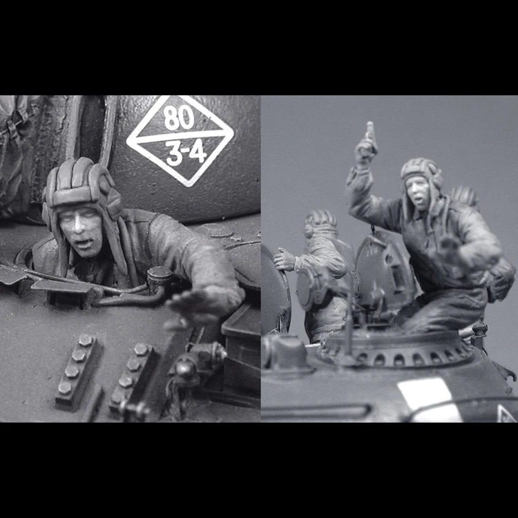 Масштаб 1/35 сборка Набор фигурок из смолы русская танкерная команда (2
