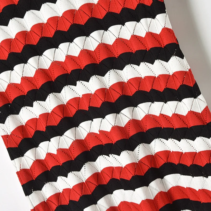 Женское трикотажное платье-свитер в полоску повседневное элегантное винтажное