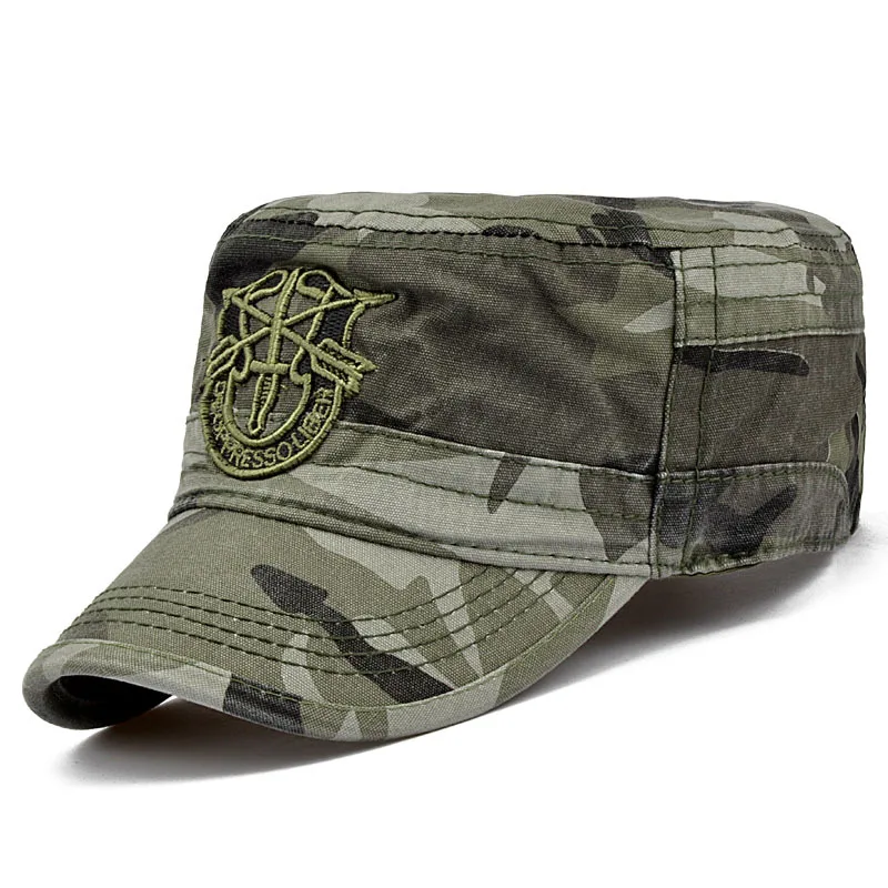 Армии США Военная Униформа шапки Зеленый береты для женщин Gorras Airborne Boina козырек шапки Мужские солдат Gorras Hombre Снайпер плоская шляпа - Цвет: Camo