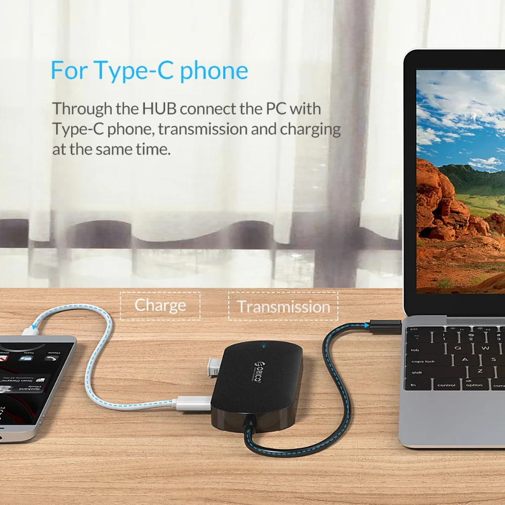 ORICO USB C концентратор type-C для VGA type C USB3.0 PD адаптер разветвитель 4k 1080P для MacBook samsung Galaxy Аксессуары для портативных ПК