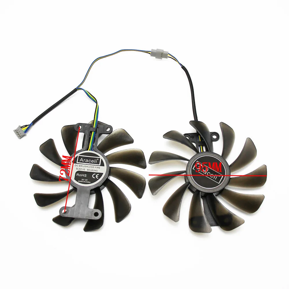 2 шт./компл. 95 мм GTX 1070/1070Ti GPU VGA кулер вентилятор для KFA2 GALAX GeForce GTX1070 1070 Ti AMP Core