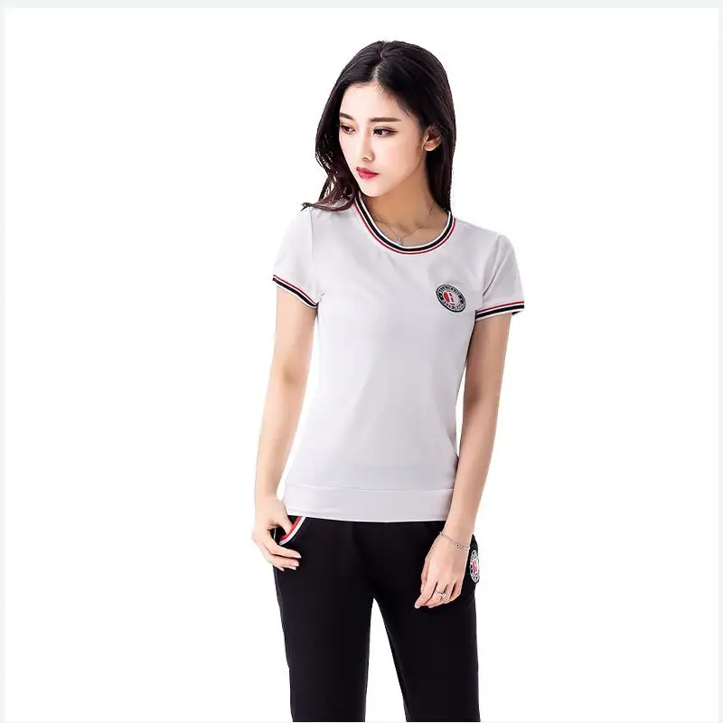 2017 Новый Стиль Европа женщины весной и летом футболку брюки мода стиль отдыха