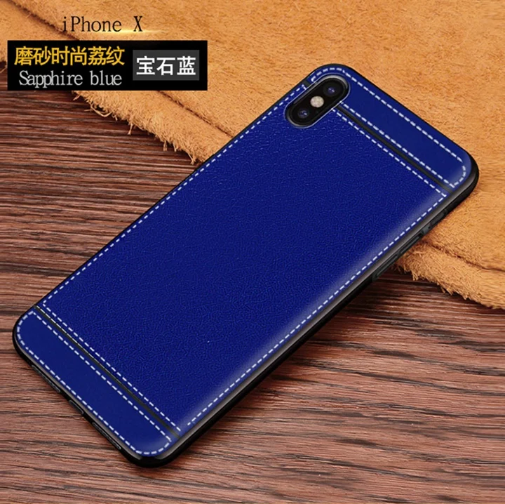 Силиконовый чехол Litchi для iPhone X i Phone Lychee кожаный мягкий из ТПУ с рисунком iPhoneX etui kryt