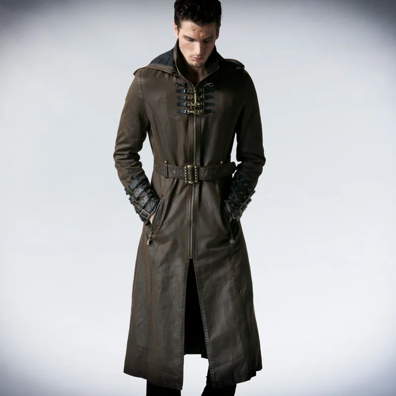 Мужское длинное саржевое пальто кофейного цвета модная красивая куртка в стиле
