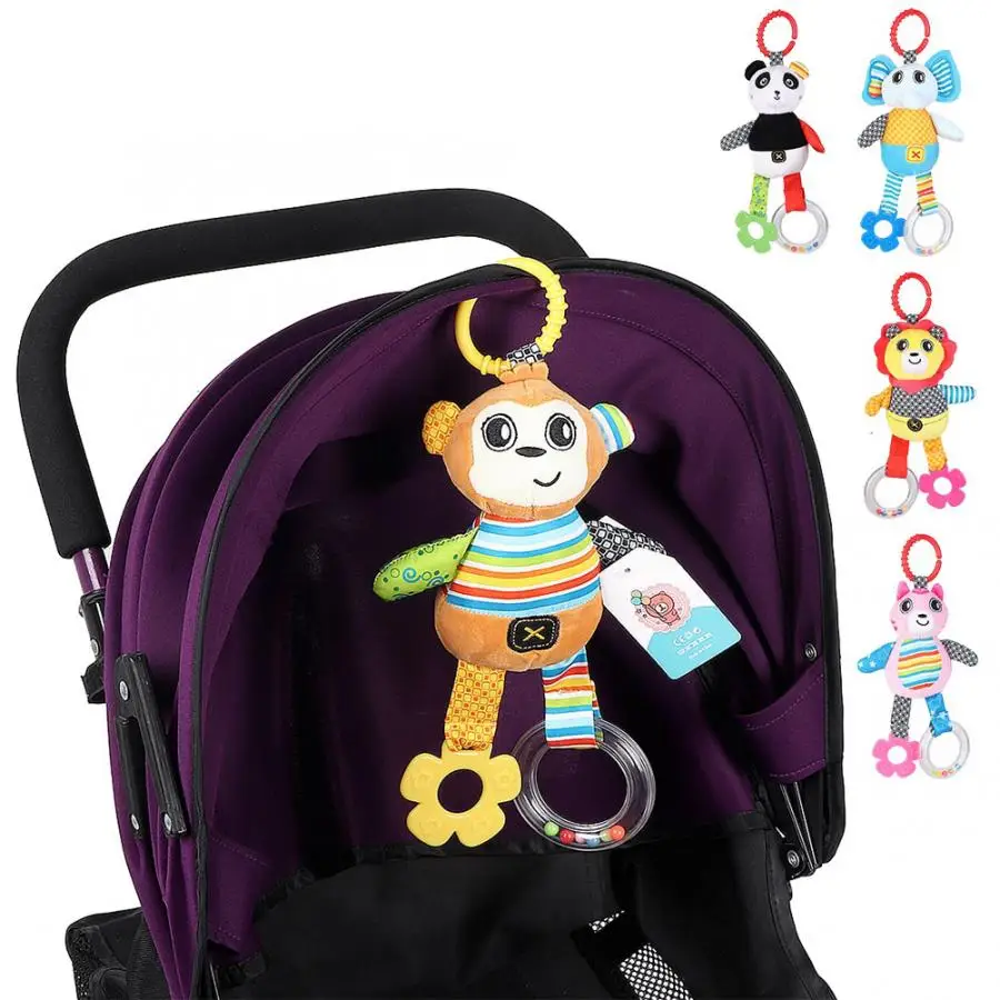 Baby Cartoon Animals Music Bed Hanging Toys Crib Cot Pacify Cloth Toy Kids Stroller For Kid Educational | Игрушки и хобби