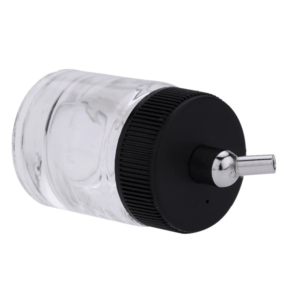 10PCS 22cc Glass Airbrush Pot Bottle with 30 Angle Adapter Lid Assembly Airbrush Painting Bottle Container Spray Gun Paint Jar