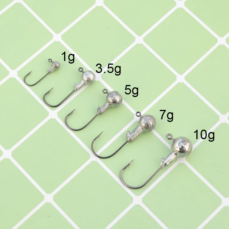 Jig Head свинцовые бронзовых морских рыболовных крючков 10 шт./лот мягкий червь