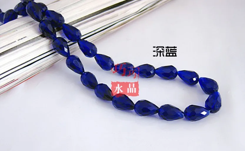 Оптовая продажа 295 шт. 8x11 мм изысканные темно-синие капли воды граненые