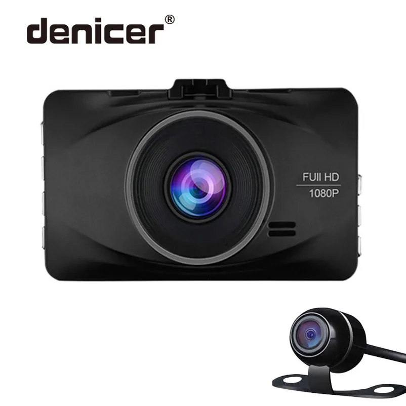 Denicer FHD 1080P Автомобильный видеорегистратор с зеркалом и двумя объективами, видеорегистраторы заднего вида с экраном 3,0 дюйма, Автомобильный видеорегистратор, видео видеорегистратор - Название цвета: MD20L-BLACK