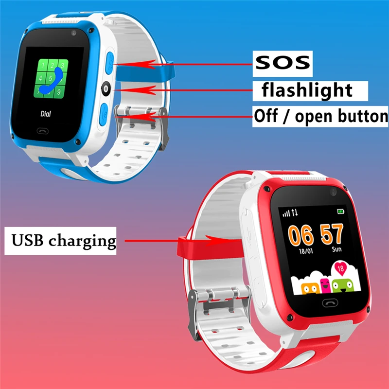 WISHDOIT светодиодный цветной сенсорный экран Детские умные часы LBS