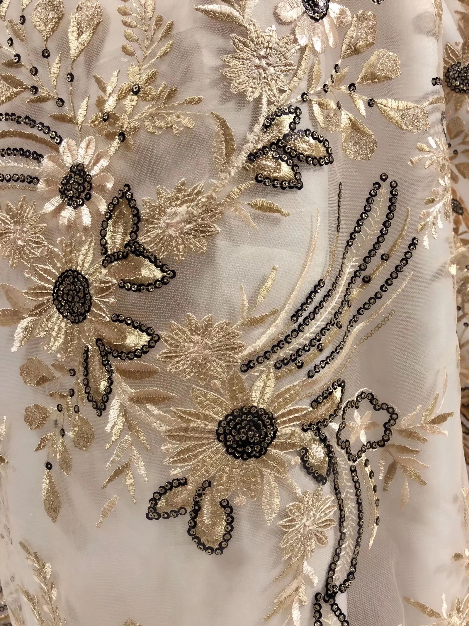 

BEAUTIFICAL African fabrics tulle lace with sequins embroidery for wedding New arrival nigerian net lace fabric 5yards LN94