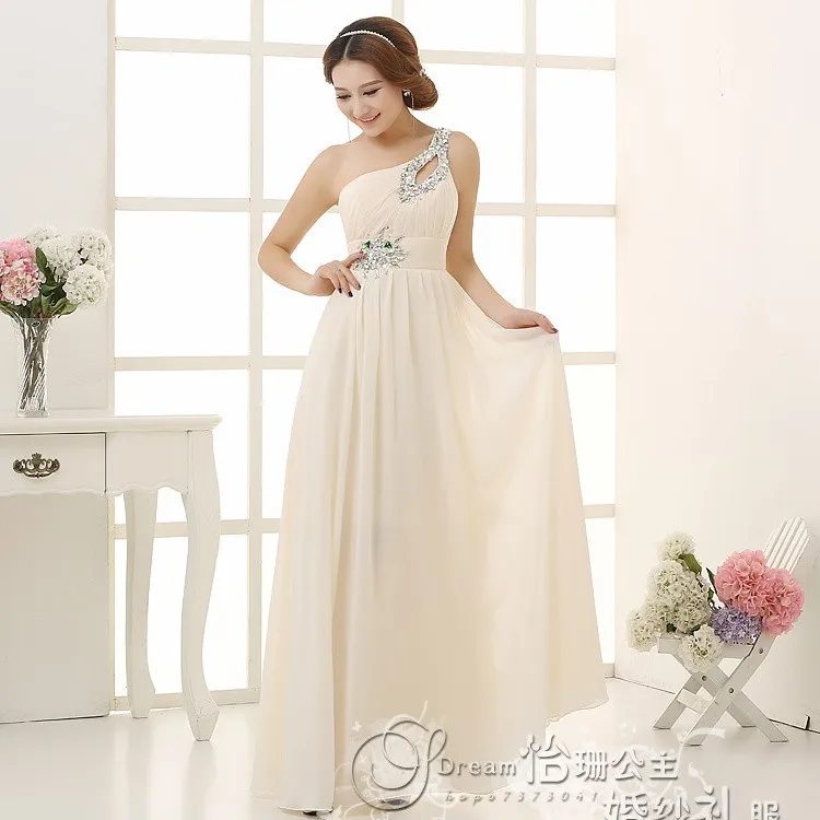 Long Prom Dresses 2016 More Colors Waist With Flower Beading Lange Ballkleider Red Blue Pink One Shoulder Gown for Women |