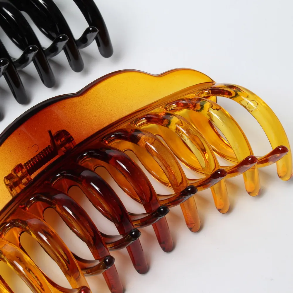 Заколка-краб для волос женская Большой Простой прочный аксессуар 13 см черный и