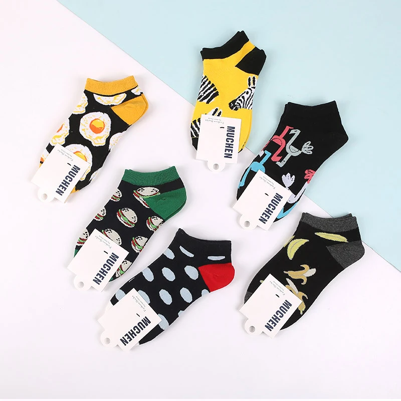 Margote Store новые летние брендовые носки лодочки женские Носки с рисунком фруктов