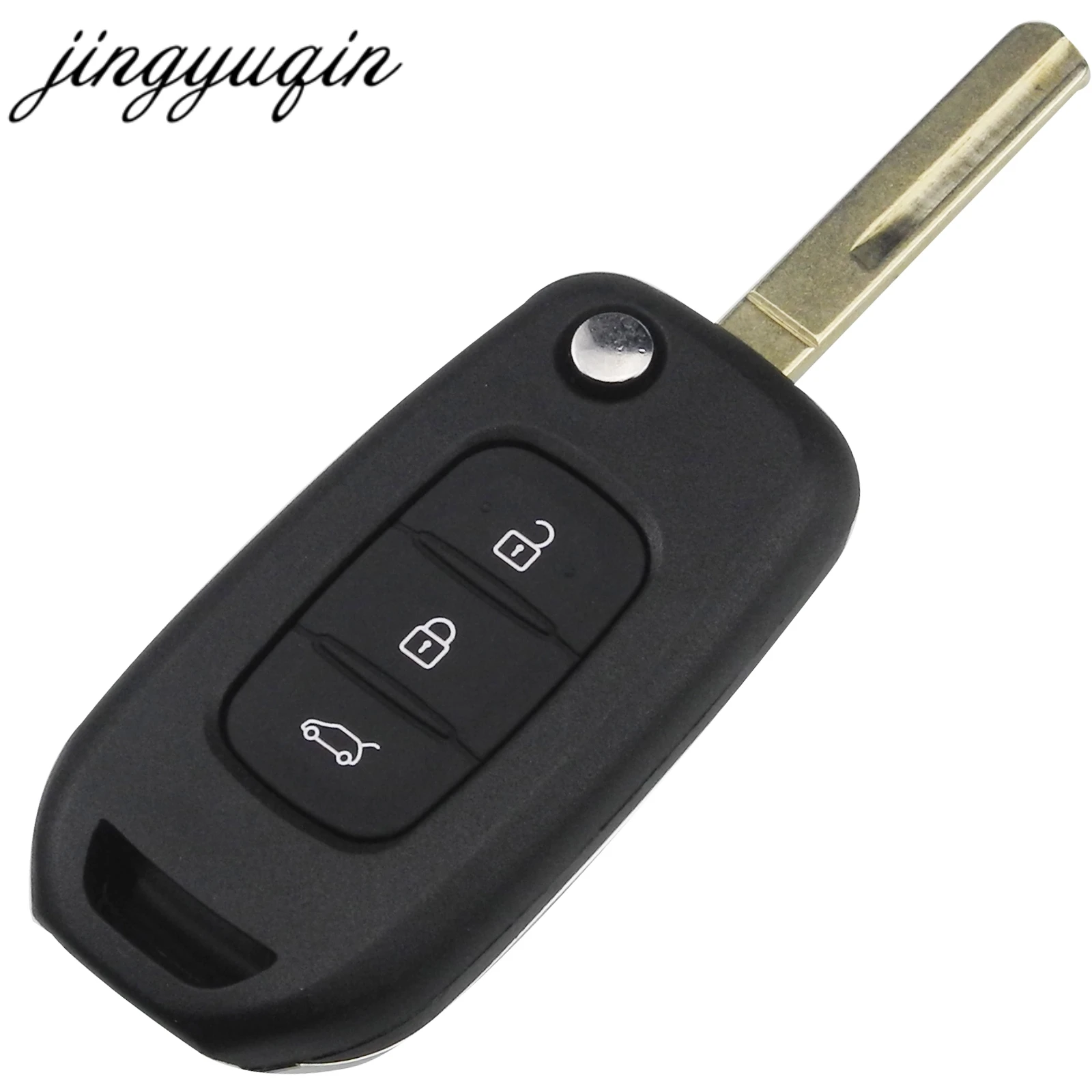 Jingyuqing 3 кнопки откидной складной Автомобильный ключ оболочка брелок для Renault XP Меган ключ чехол Замена
