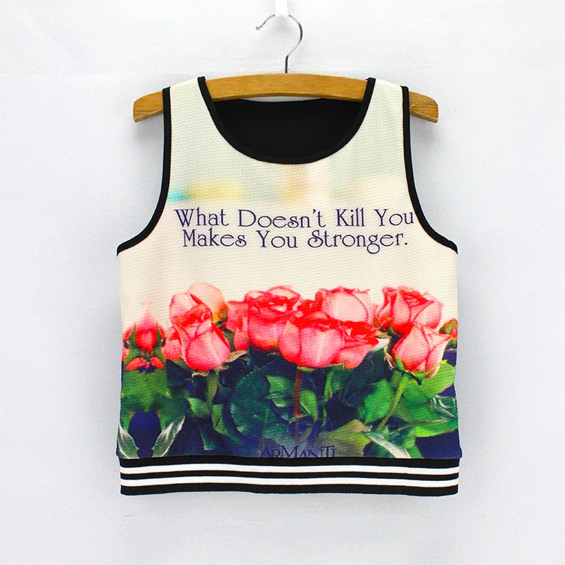 Оптовая продажа женский укороченный топ на бретельках с цветочным принтом и