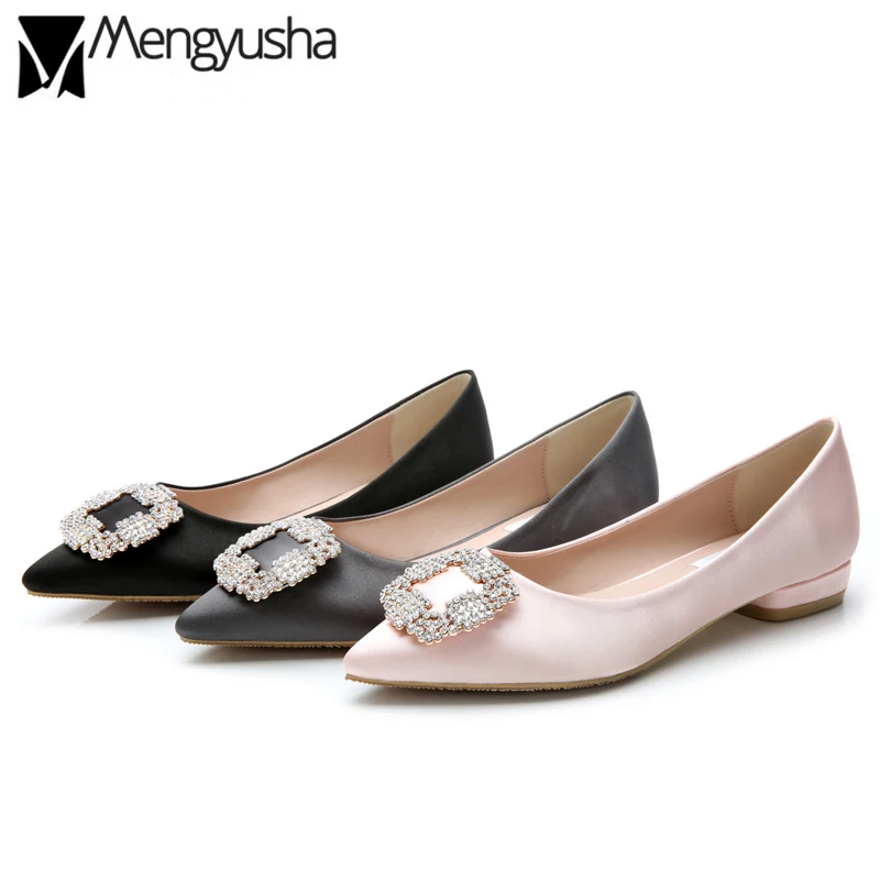 2018 квадратных со стразами свадебные туфли Для женщин балетки Обувь Брендовая