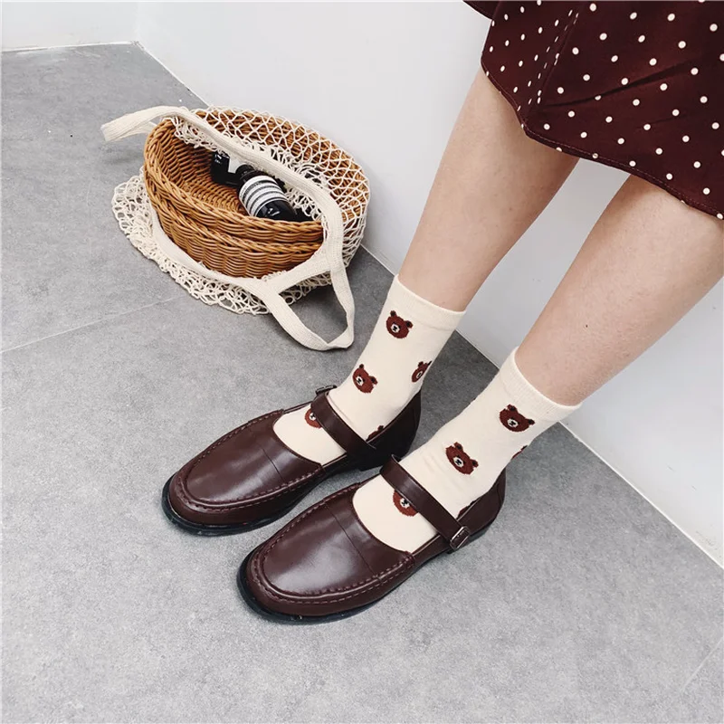 2019 Новинка осени Японский Корейский красивый мультяшный медведь носки с