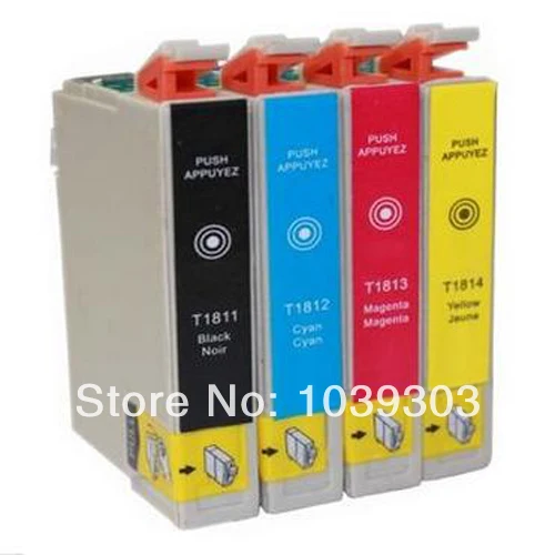 

4PK T1811 ink cartridge Compatible For EPSON XP212 XP215 XP312 XP315 XP412 XP415XP30 XP102 XP202 XP205 XP302 XP305 XP402