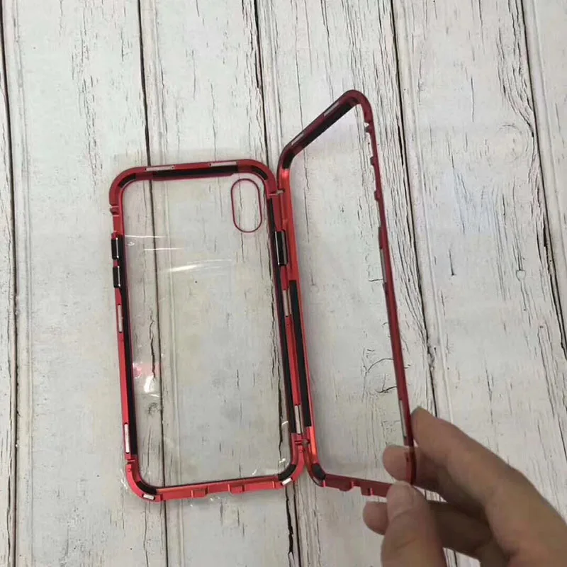 Металлический чехол для телефона iPhone X 8 Plus с магнитной адсорбцией полное