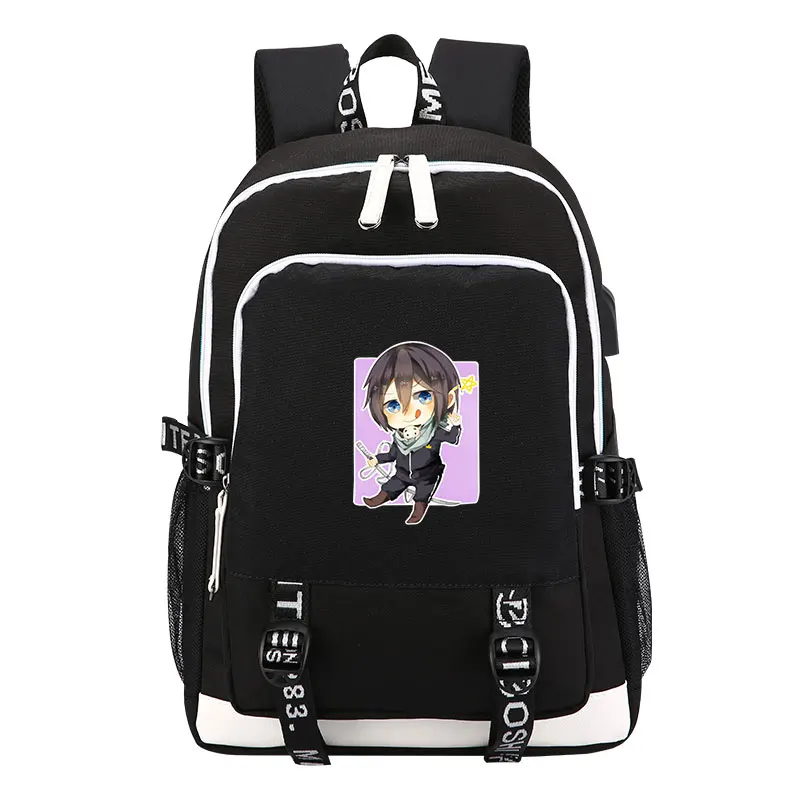 Noragami Yato рюкзак с принтом, водонепроницаемый женский рюкзак, usb зарядка, рюкзак для ноутбука, брезентовые школьные сумки для девочек-подростков