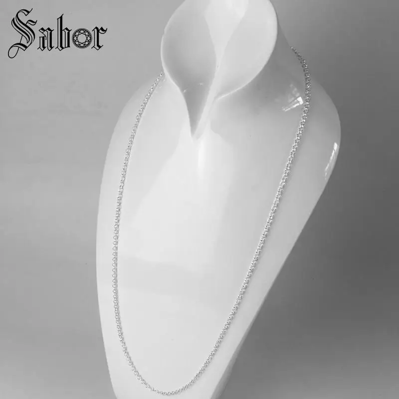 Ожерелье серебряное круглое с цепочкой Belcher модные украшения Ketting базовые