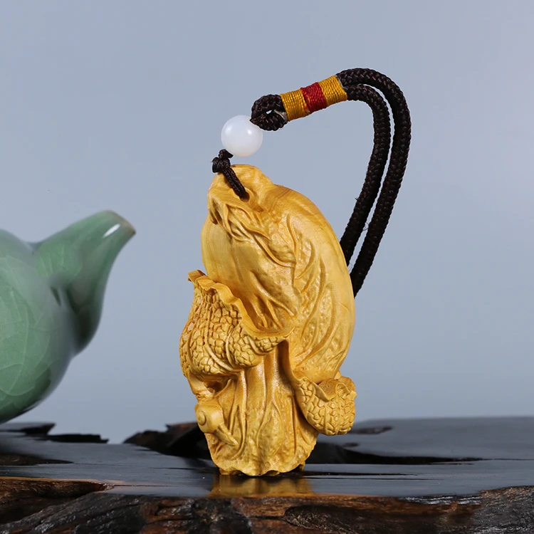 Цельное дерево Изысканная капуста резьба кулон ручной кусок гравировка