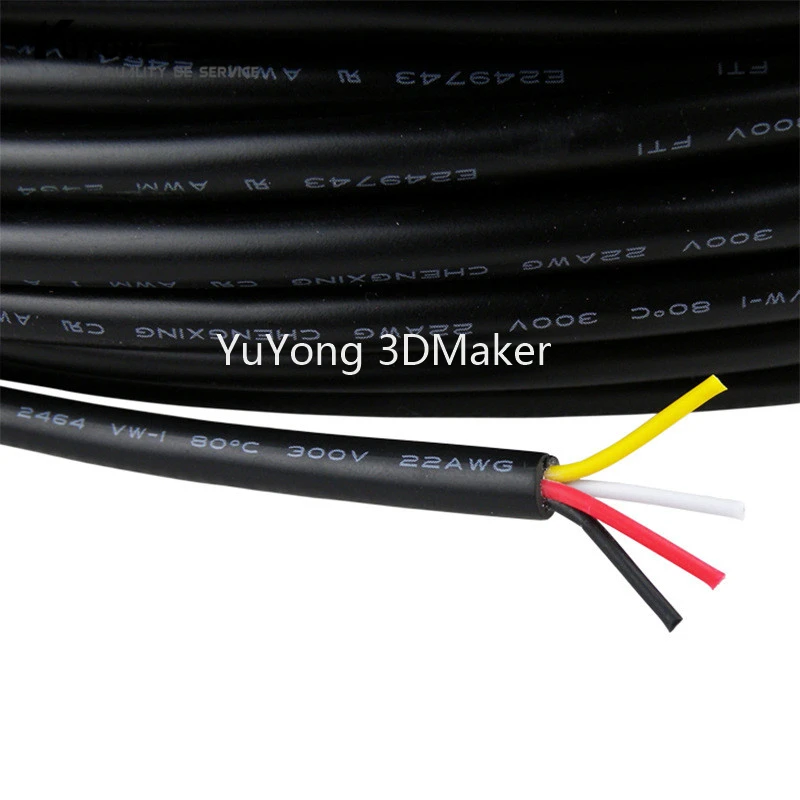 2C/3C/4C Pure Cooper жестяное покрытие 22AWG Xtension провод анти помех изолированный Луженый