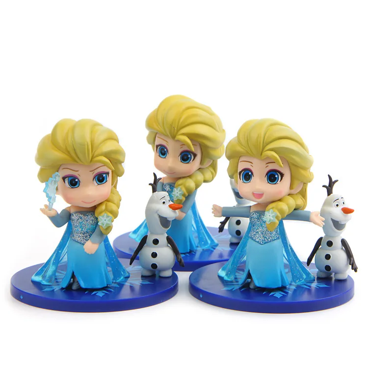 Disney Frozen 3 компллот 5 9 см милый Q Veresion Принцесса Эльза И Олаф фигурки ПВХ аниме