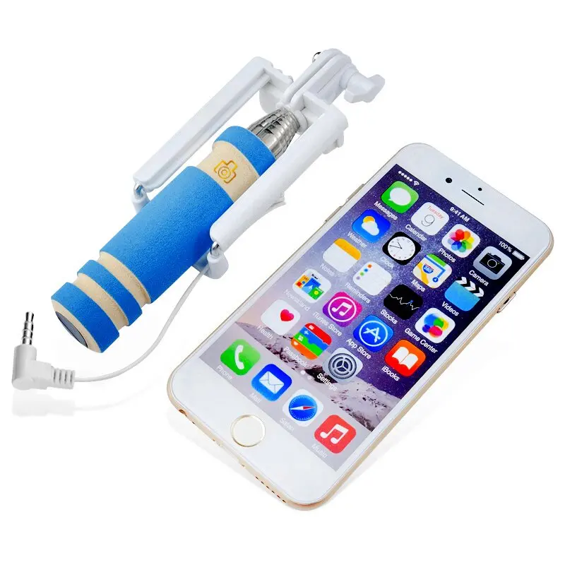 Meiyi S1 Выдвижная Проводная селфи палка монопод держатель кабеля для iPhone 6s 6 5S 5 se