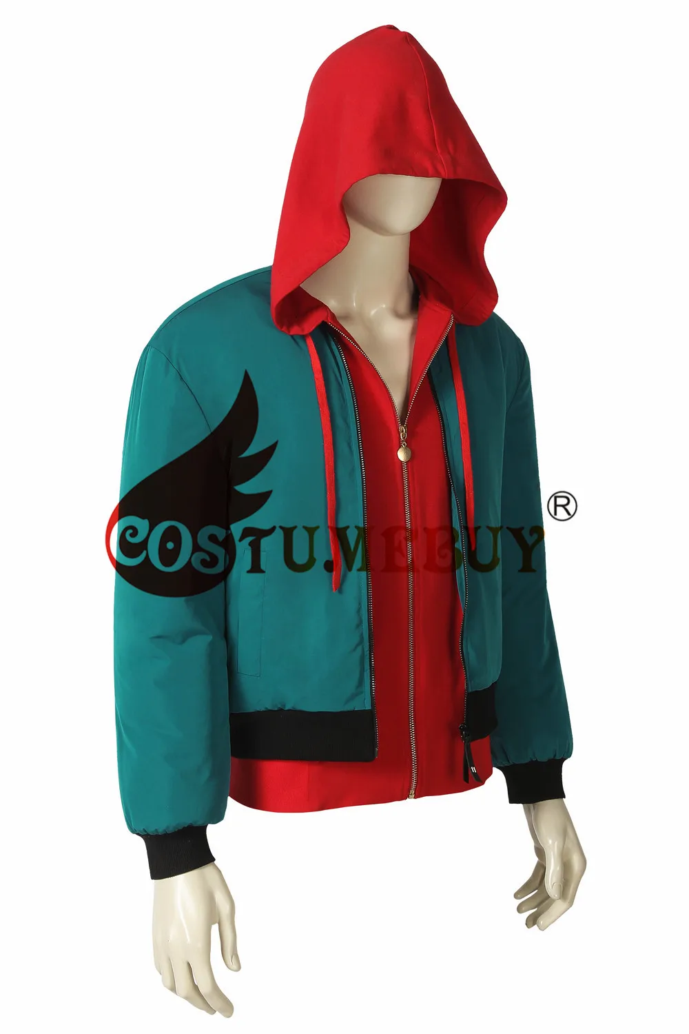 Costumebuy Человека-паука в Spider-текстами и сюжетами из миль Моралес костюм для косплея пиджак стоимость супергероя миль верхняя одежда, куртка пальто L920