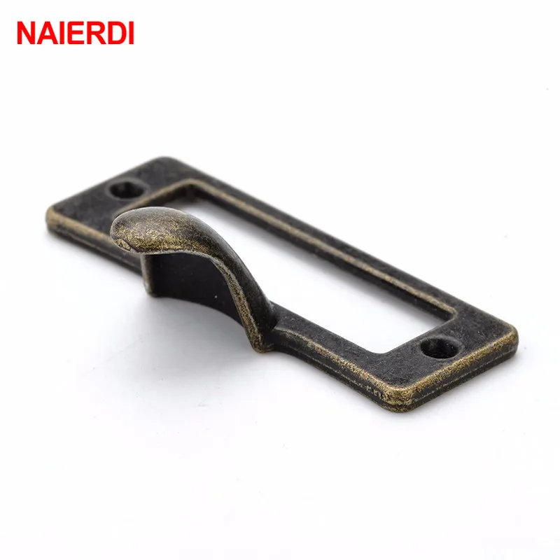 5 шт. NED цинковый сплав ручка старинный медный ярлык Pull Frame имя файла держатель