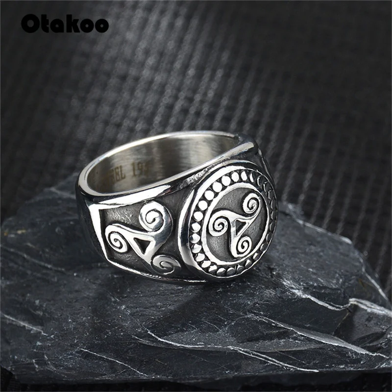 Otakoo Punk Retro Teen Wolf Midi Ring Triskele Triskelion Allison Argent Stainless Steel Finger Signet For Men Gift | Украшения и