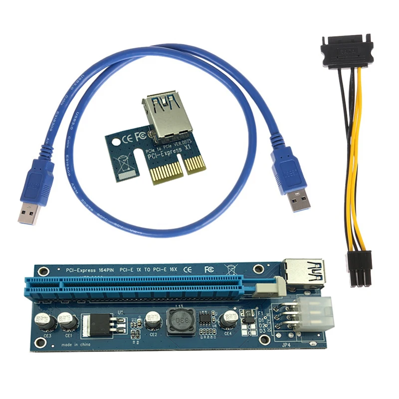 60 см USB 3.0 PCI E Экспресс 1x до 16x Райзер карта адаптер pcie от 1 4 usb для видеокарты