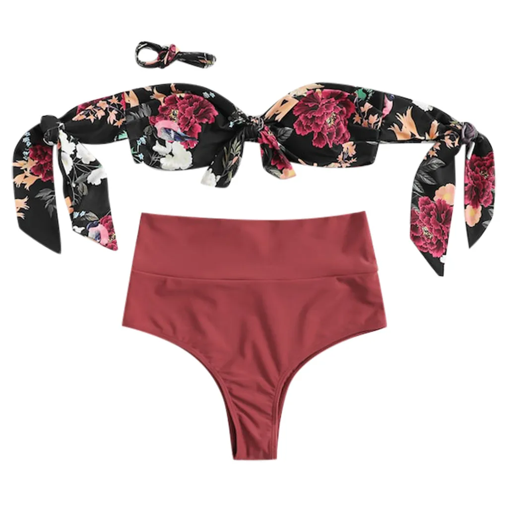 SAGACE костюмы из двух частей топ труба купальный костюм с рисунком купальник на