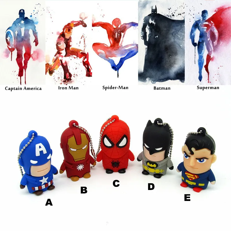 Промо акция 10 стилей super heros USB флеш накопитель карта памяти Флеш