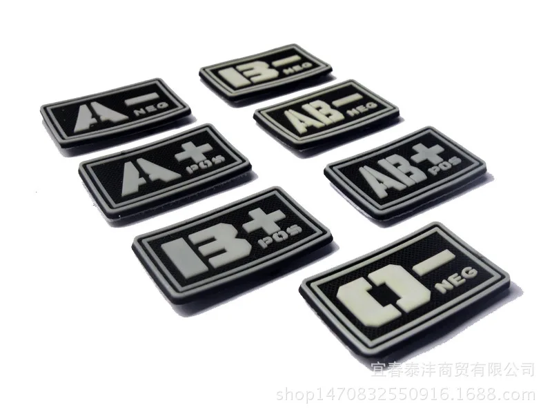 Медицинские спасательные нашивки 2 шт./лот резиновые типа крови военные из