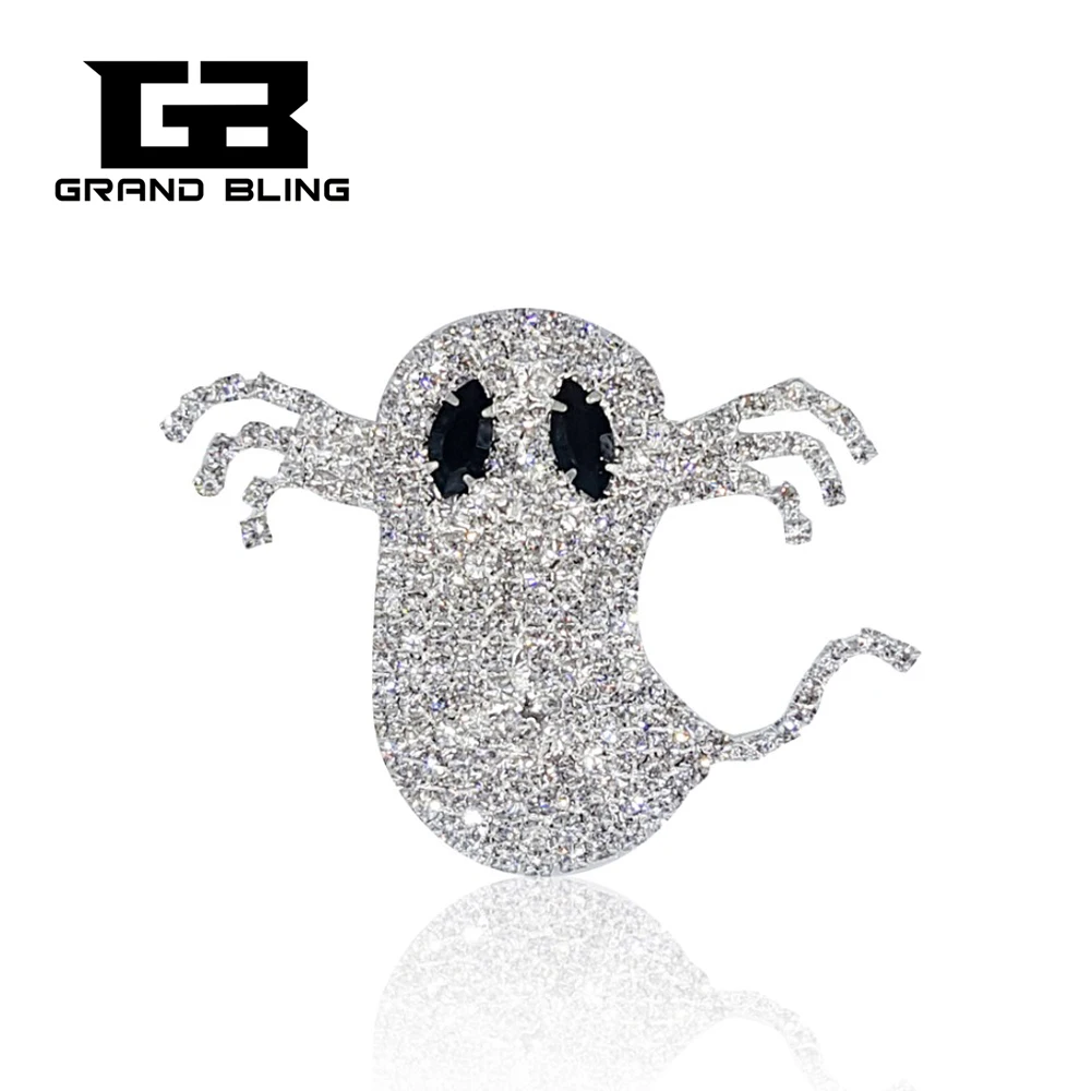 

GRANDLING Blingbling Halloween Theme Gift Rhinestone Jewelry "Ghost" Brooch Pins