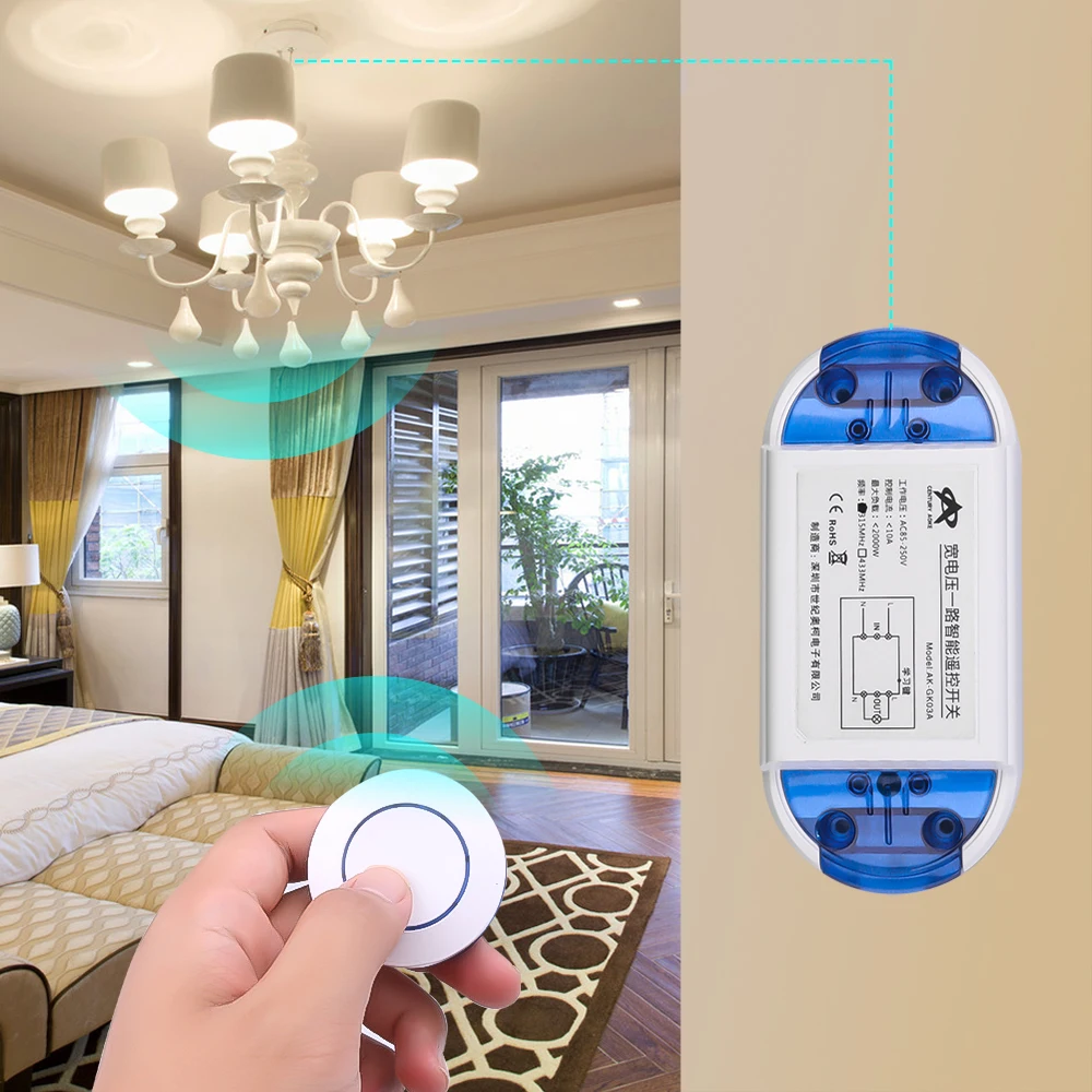 AC 85V 250V Беспроводной переключатель системы дистанционного управления 1CH