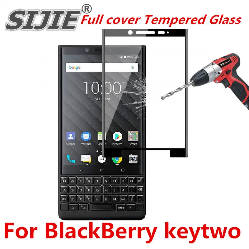 Полное покрытие закаленное стекло для BlackBerry keytwo экран защитный смартфон прозрачная рамка все 9H закаленное черный белый дисплей