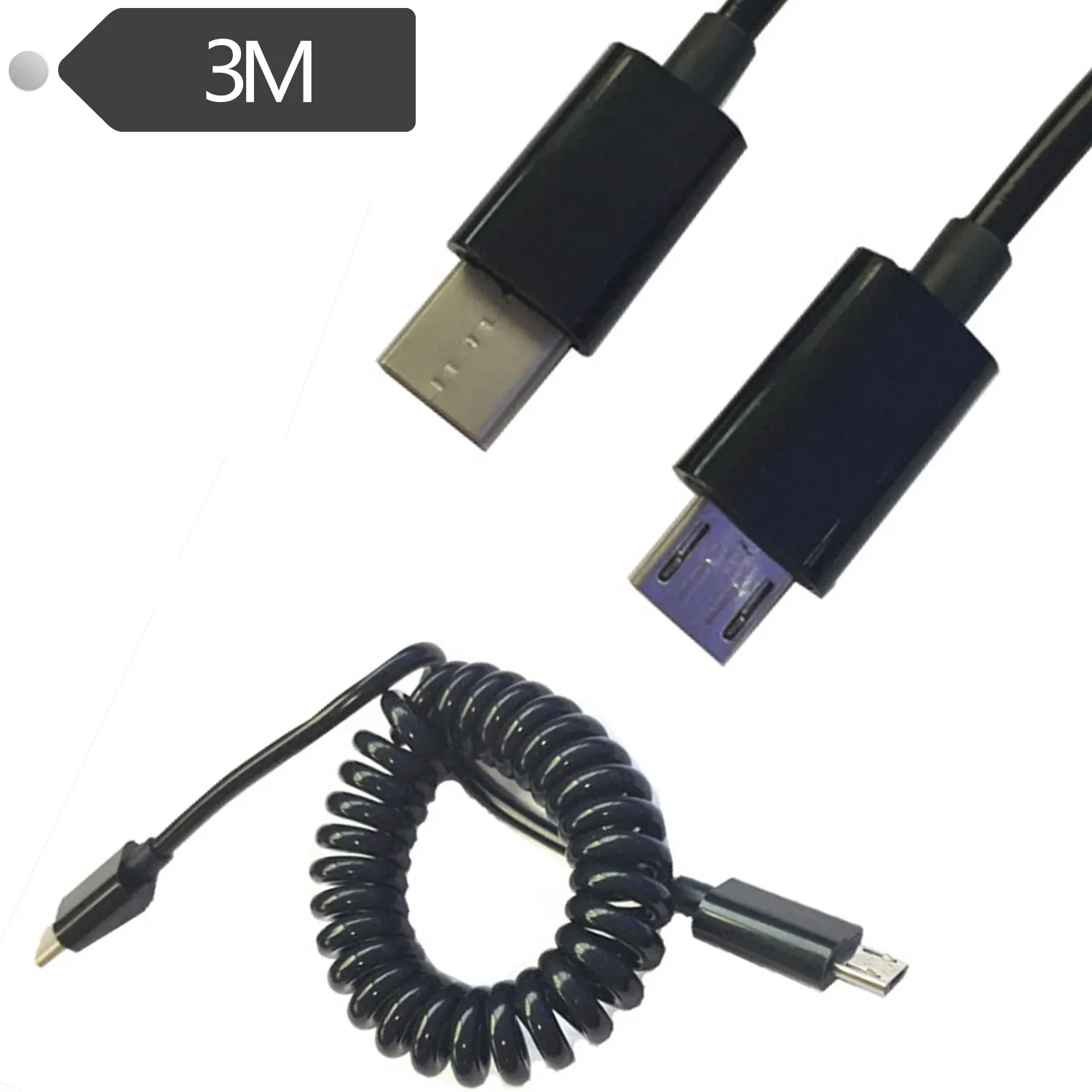 Спиральный Кабель-адаптер USB 3 1 C-TYPE штекер-2 0 micro 5P м 10 футов | Компьютеры и офис