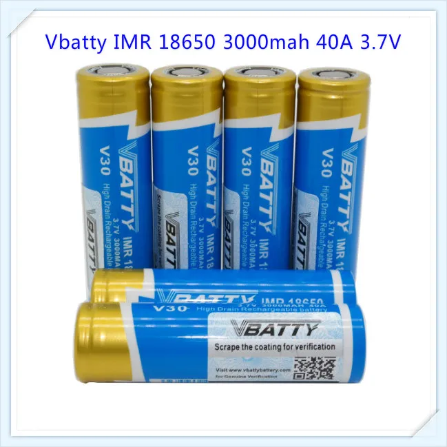 Vbatty 3 шт. 100% Оригинальный Новый 18650 3000 мАч перезаряжаемый аккумулятор 7 В IMR1865025 40A