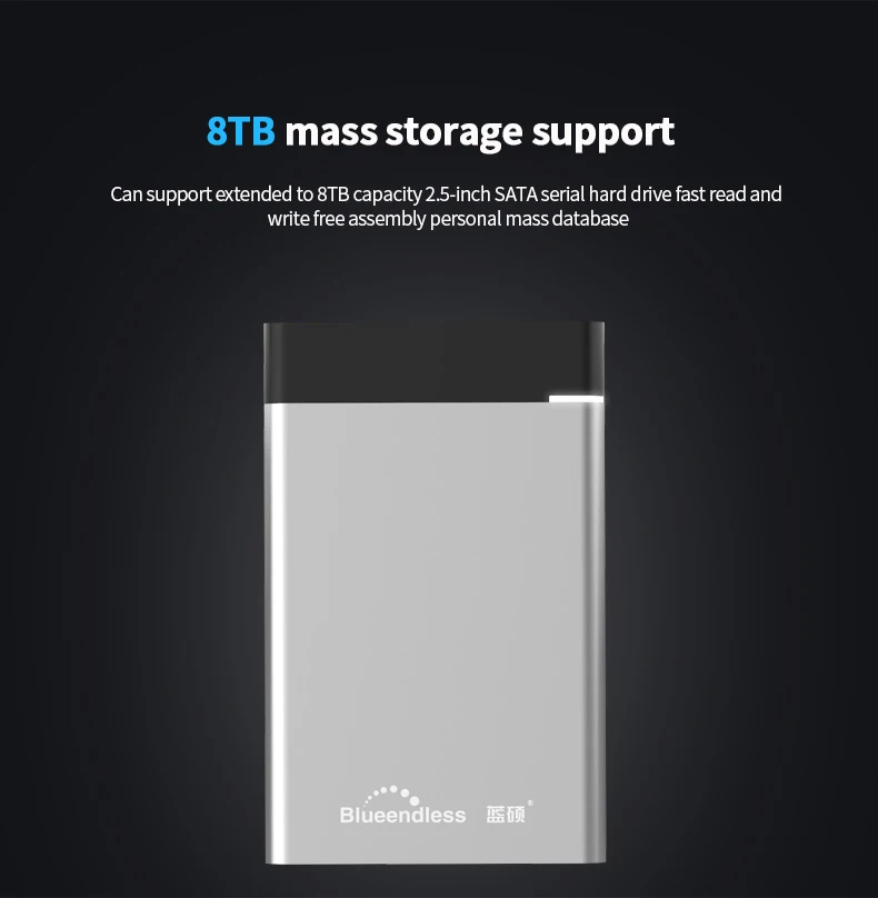 Blueendless BS-U23GC металлический корпус 2," HDD чехол USB 3,0 Gen 1 type-C To SATA 3,0 Супер Скоростной HDD Box HDD корпус адаптер