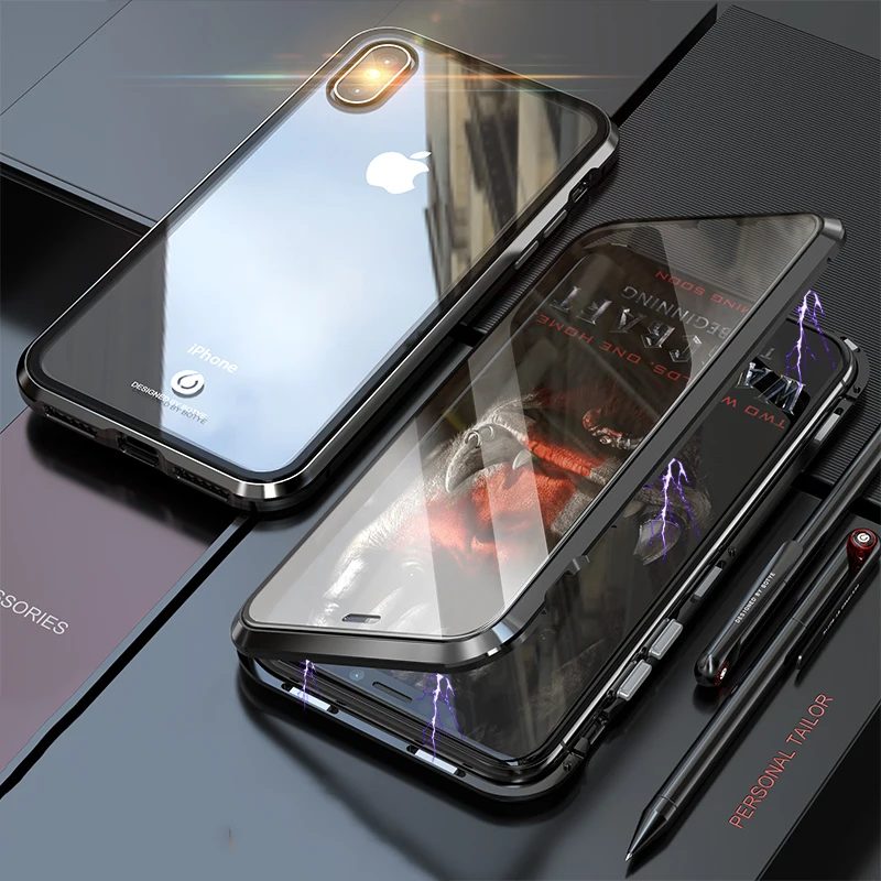 360 полная защита Передняя и задняя 9H закаленное стекло чехол для iPhone X XS MAX XR
