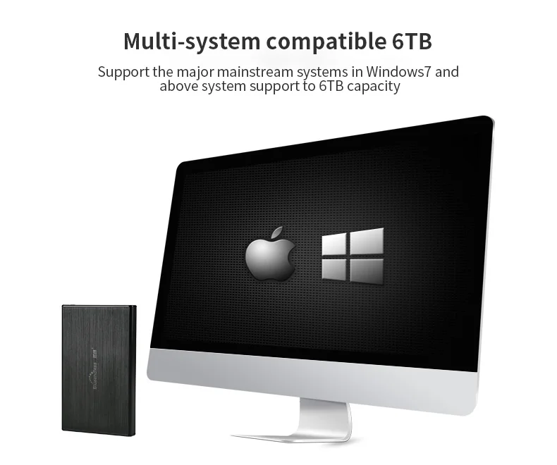 Blueendless BU23T Алюминий 2," hdd чехол USB 3,0 Sata 6 Гбит/с, высокая скорость Портативный внешний жесткий диск 1 ТБ