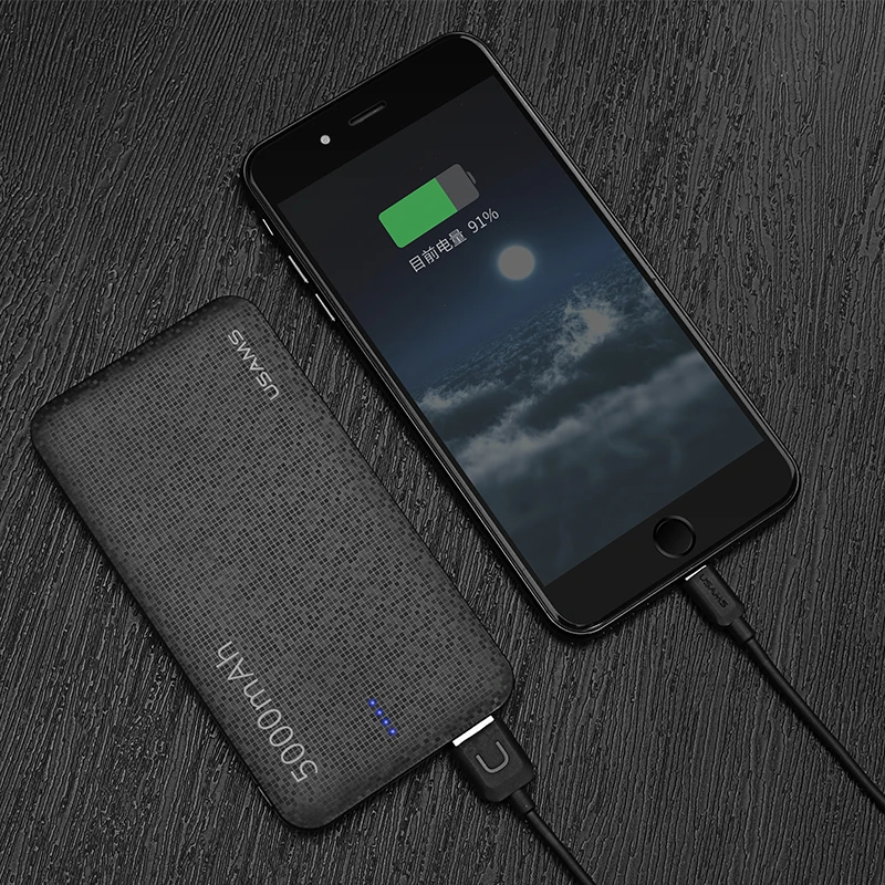 USAMS Универсальный 5000 мАч Внешний аккумулятор двойной USB внешний для зарядного