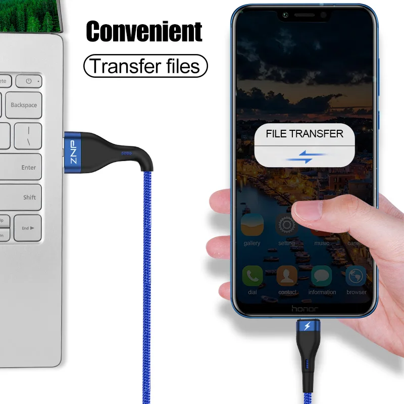 ZNP 3A Micro USB кабель Быстрая зарядка USB кабель для передачи данных нейлоновый кабель синхронизации для samsung a7 J5 Xiaomi Redmi Note 4 5 Android Microusb кабель