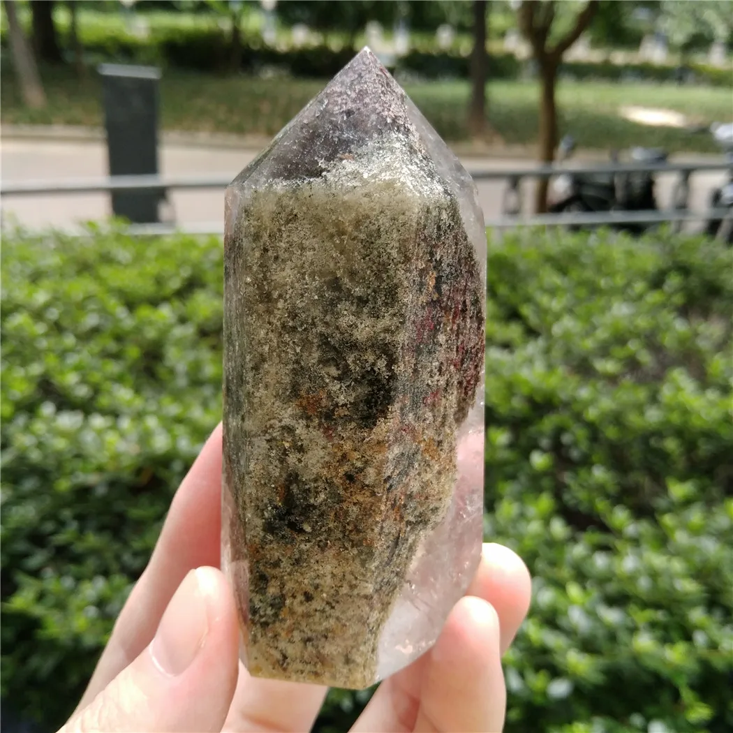 Великолепная кристальная кварцевая палочка Phantom Quartz Point прозрачная башня