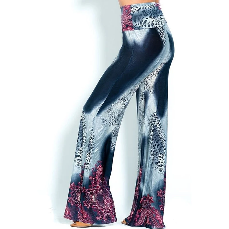 Новая женская мода Tie Dye Печатные Эластичные с высокой талией широкие брюки