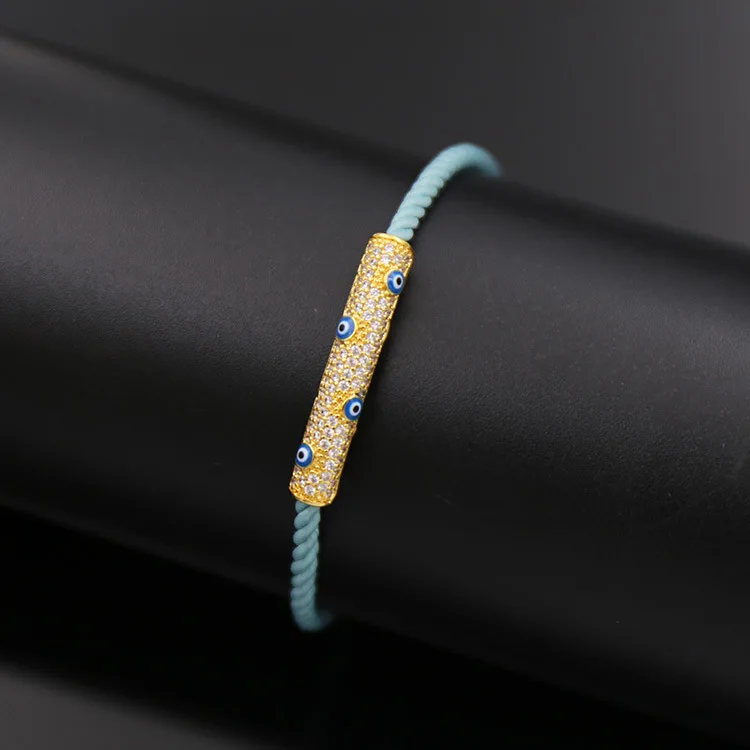 Женский браслет с инкрустацией глаза фианитами|bracelet cz|turkish eye braceleteye bracelet |